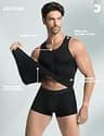 JESIDO Men's Slimming Body Shaper Chest Compression Undershirt 3-Pack