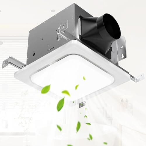 Gaciban Shower Ceiling Mount Vent Fan with 1200lm 3CCT LED Light Combo, 150 CFM