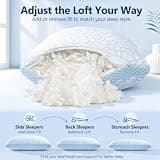 QUTOOL Enhanced Cooling Adjustable Shredded Foam King Pillows, Set of 2