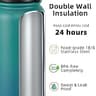 Fanhaw 20 oz Insulated Stainless Steel Water Bottle with Hygiene Dust Cover