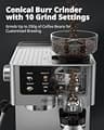 AIRMSEN Espresso Machine with Burr Grinder, Touchscreen & 20-Bar Pump