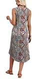 WIHOLL Flowy Beach Vacation Sleeveless A-Line Midi Maxi Dress with Pockets