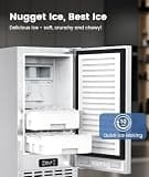 Electactic 15-Inch Undercounter Nugget Ice Machine, 66 lbs Daily Capacity