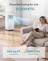 EUHOMY 10,000 BTU Portable Air Conditioner & 96-Pint High Capacity Dehumidifier