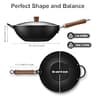 Todlabe 13-Inch Pre-Seasoned Carbon Steel Wok Pan with Vented Glass Lid