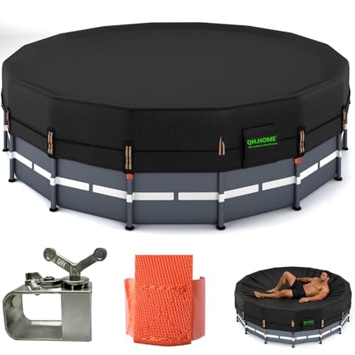 QH.HOME 550D Tear-Resistant Winter Pool Cover with Pre-Installed Winch