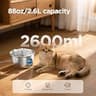 Ultra-Quiet Stainless Steel Cat Water Fountain with LED Light & Flower Spout 2.6L