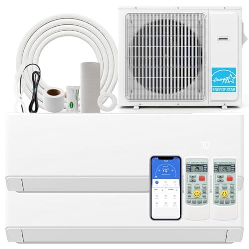 SIMOE Dual Zone 18,000 BTU (7K/12K) Mini Split Air Conditioner Heat Pump System