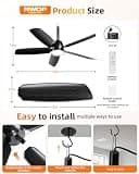 NWOP 36-Inch Plug-In Outdoor Ceiling Fan with Remote Control and 5 Blades