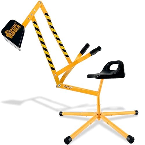 Stargo Sand Digger Metal Kids Excavator Ride-On Toy with 360-Degree Seat