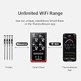 TempPro TP829 1000ft RF Wireless Digital Meat Thermometer with 4 Color-Coded Probes
