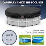 LXKCKJ 420D Oxford Budget-Friendly Round Pool Cover with Ground Tie-Down Nails