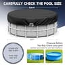 LXKCKJ 420D Oxford Budget-Friendly Round Pool Cover with Ground Tie-Down Nails