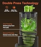 URVIBY Cold Press Masticating Juicer Machine with 5.3-Inch Large Chute