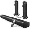 Puriom 100W Detachable Smart TV Soundbar and Stereo Tower Speaker System