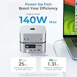 RayCue All-in-One Charger Dock for Mac Mini M4 with 165W Power Delivery