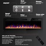BOSSIN 60-Inch Ultra-Thin Silence Linear Electric Fireplace Wall Insert
