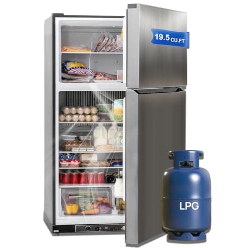 Smad 19.5 Cu.Ft. Off-Grid Propane Refrigerator with Top Freezer for Large Cabins