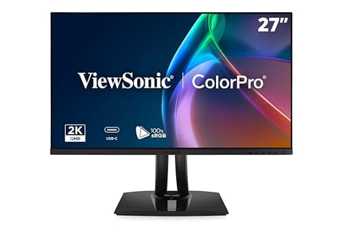 ViewSonic ColorPro VP2756A-2K 27-Inch 1440p Pantone Validated Monitor with 90W USB-C