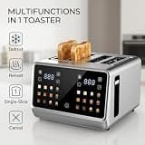 DEAR MORNING 4-Slice Touchscreen Toaster with 75-Degree ErgoView Display