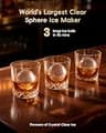 ecozy Countertop Clear Ice Ball Maker with CrystalFlux Technology (2.4-Inch)