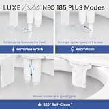 LUXE Bidet NEO 185 Plus Dual Nozzle Non-Electric Attachment w/ EZ-Lift