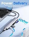 Hiearcool 7-in-1 USB-C Hub Adapter with Dual SD/TF Card Readers & 100W PD