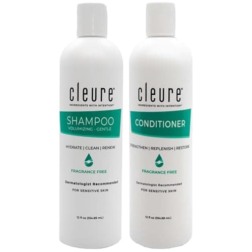 Cleure Volumizing Shampoo & Hydrating Conditioner Set, Fragrance-Free, 12 oz