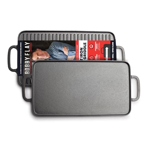 GreenPan x Bobby Flay Pre-Seasoned Cast Iron Reversible Double Burner Griddle