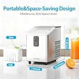Aeitto Countertop Bullet Ice Maker with Two Ice Sizes and Auto Self-Cleaning