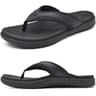 KuaiLu Mens Sport Orthopedic Flip Flop with Wide Casting Leather and Yoga Insole