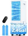 COOLECH 24-Inch Windowless Evaporative Air Cooler With 2.4-Gallon Water Tank