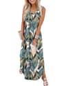 Sampeel Maxi V-Neck Sleeveless Sundress with High Side Slit and Dual Pockets