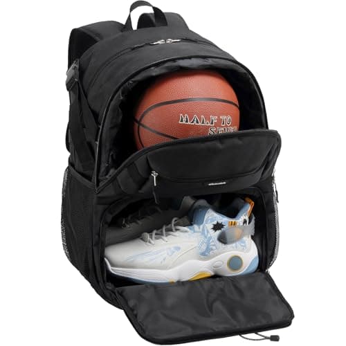 Celvetch Basketball Backpack with Oversized Shoe Compartment & Laptop Sleeve