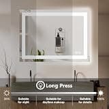 DUMOS 24.1" x 32.1" Dual-Zone LED Bathroom Mirror with Stepless Dimming