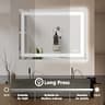 DUMOS 24.1" x 32.1" Dual-Zone LED Bathroom Mirror with Stepless Dimming