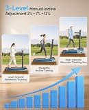 RUNIMON 6-in-1 Folding Walking Pad with Desktop & 3-Level Manual Incline