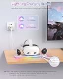 Kinwin Magnetic RGB Charging Station Dock for Meta Quest 3 with Controller Batteries