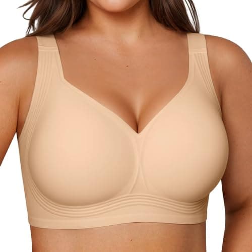 Vertvie Women's Jelly Soft Wireless Plus Size Minimizer Push Up Bra for Everyday Wear