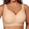 Vertvie Women's Jelly Soft Wireless Plus Size Minimizer Push Up Bra for Everyday Wear