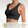 Lemef Front Zipper Racerback Post Surgery Wirefree Sports Bra for Women