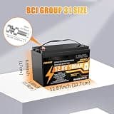 Vemdia 12V 100Ah Group 31 Deep Cycle Marine Lithium Battery for RVs