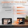 12V 150Ah LiFePO4 Deep Cycle Low Temp Cut-Off Battery with Built-In 100A Smart BMS