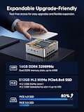 KAMRUI Hyper H2 Mini PC, Intel Core i5-14450HX, 16GB RAM, 512GB NVMe SSD