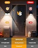 Aootek 120 LED Wide-Angle Solar Motion Sensor Security Fence Lights, 6-Pack