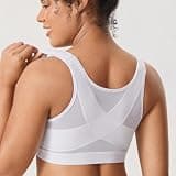 DELIMIRA Women's Front Closure Posture Wireless Back Support Full Coverage Bra