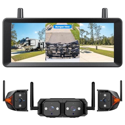 AUTO-VOX Dual-Lens Wireless RV Backup System with Rear & Side Blind-Spot Cameras