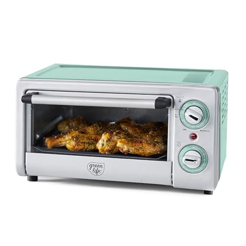 GreenLife PFAS-Free Healthy Ceramic Nonstick Countertop Air Fryer Toaster Oven