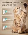 oneisall 3-in-1 Quiet Cat Clipper Kit with LCD Display and IPX7 Waterproof Body