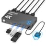 Hearvo USB 3.0 HDMI Dual Computer KVM Switch with 4K 60Hz Support and Wired Remote